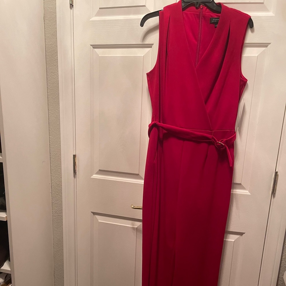 NWT Tahari red jumpsuit size 12